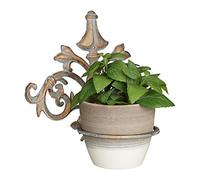 Relaxdays 3x Portavasi da Parete in Ghisa, Barocco, da Appendere, per il Giardino, Ø 13,5 cm, da Esterno, Oro-Grigio