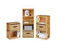 Relaxdays 3x scaffale in bambù in vari misure