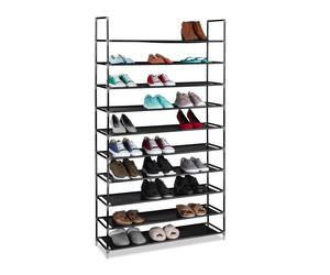 Relaxdays 3x scarpiera per 50 paia nera