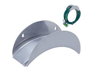 Relaxdays 3X Sostegno Portatubo da Giardino, da Appendere, in Ferro, per Tubi da 30 Metri 1/2", Forma a Sella, Argentato