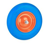 Relaxdays 4.80 4.00-8 Ruote Carriola ASSE, Gomma Piena, Cerchione in Acciaio, Antiforatura, Carrello, Blu/Arancione