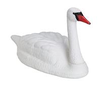 Relaxdays 4 decorazioni da giardino a forma di cigno, galleggianti, in plastica, resistente alle intemperie, XXL, per stagno, giardino, bianco