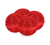 Set 4 Palla Lavatrice Lavaggio Ecologico Alternativa Sfere Eco Detersivo Rosse