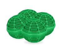 Relaxdays Sfere per Lavatrice, Set da 4 Palle per Lavaggio Senza Detersivo, Alternativa Ecologica, Palline Bucato, Verdi, Ceramica