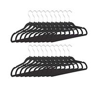 Relaxdays 40x grucce Sottili, appendi Pantaloni salvaspazio, Fodera Velluto, Ganci girevoli a 360°, 22,5x41,5x0,6 Nero