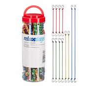 Relaxdays 48x Elastici con Ganci, Corde per Carico Auto & Bici, Universali, Cavi Portapacchi, 35 cm Fino 1m, Colorati
