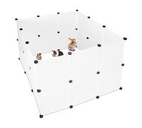 Relaxdays 48x Pannelli Recinto, Recinzione DIY per Animali di Piccola Taglia, Rete Allungabile, Accessori Plastica, Bianca