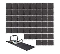 Relaxdays 48x Tappeto Ammortizzante e Insonorizzante per Attrezzi Fitness 60x60 cm, Set da 48, 3 m², Spessore 1 cm, Nero