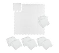 Relaxdays 48x Tappeto da Palestra, 30x30 cm, Piastrelle, 4,32 m², Tappetino a Puzzle, per Pesi da Fitness, in Gomma, Bianco