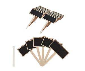 Relaxdays 48x targhette in legno per piante