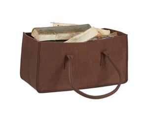Relaxdays 4x borsa portalegna in marrone