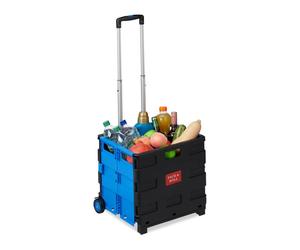 Relaxdays 4x Carrello portaspesa pieghevole blu