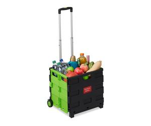 Relaxdays 4x Carrello portaspesa pieghevole verde