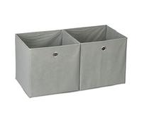 Relaxdays 4x Cestini Porta-Oggetti, Quadrati, per lo Scaffale, Scatole a Forma di Cubo, HxLxP: 30 x 30 x 30 cm, Grigio