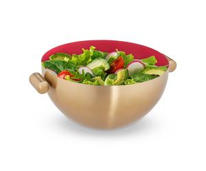 Relaxdays 4x Ciotola rossa e dorata acciaio inox