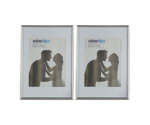 Relaxdays 4x cornici per le foto color argento