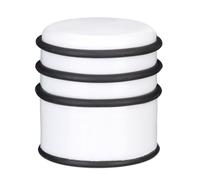 Relaxdays 4X Fermaporta a Pavimento, Pesante, Blocca Porte e Finestre, ∅ 7 cm, 3 Anelli in Gomma, Bianco