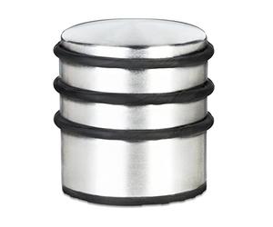 Relaxdays 4X Fermaporta, Blocca Porte da Pavimento, Acciaio Inox, Gomma AntiGraffio, Finestre Rotondo, Metallo, Argentato