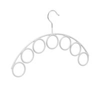 Relaxdays 4X Gruccia per Sciarpe, Metallo e Gomma, 7 Anelli Appendi Scialli, Foulard, Antiscivolo, Ø 5 cm, Grigio Chiaro