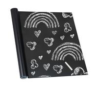 Relaxdays 4X Lavagna Adesiva, per Porta, Frigorifero & Parete, Scrivibile & Lavabile, 200 x 45 cm ca., Carta per Gessi,Nero