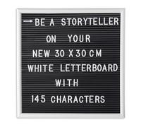 Relaxdays 4x letter Board 30 x 30 cm bianca
