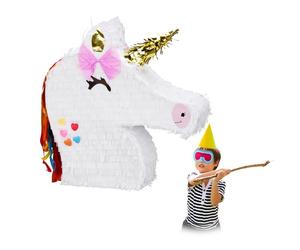 Relaxdays 4x Pignatta a forma di unicorno