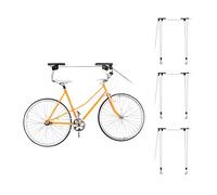 Relaxdays 4X Portabici da Soffitto Fino a 30 kg, Appendi Bicicletta a Carrucola, Garage e Cantina, Ganci di Supporto, Nero