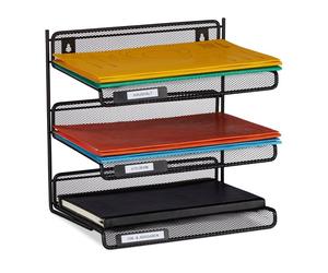 Relaxdays 4x Portalettere in metallo nero