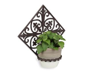 Relaxdays 4x Portavasi da parete in ghisa