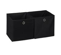 Relaxdays Scatole portaoggetti in tessuto Set da 4 pezzi cubo 30 x 30 x 30 cm Nero