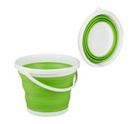 Relaxdays 4x Secchio pieghevole 10 litri verde