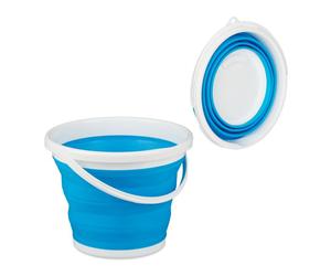 Relaxdays 4x Secchio pieghevole da 10 litri blu