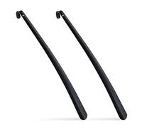 Relaxdays 4X Set Calzascarpe in Metallo, Stabile, Calzanti Lunghi 58 cm, Ausilio per Indossare Le Scarpe, Nero