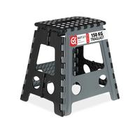 Relaxdays 4x Sgabelli grigi pieghevoli XL