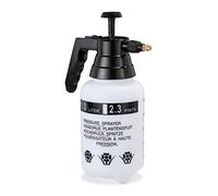 Relaxdays 4X Spruzzatore a Pressione, Nebulizzatore, Valvola Regolabile in Ottone, Manometro Bottiglia Pesticidi 1 L, Nero