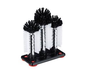 Relaxdays 4x Tripla spazzola lavabicchieri
