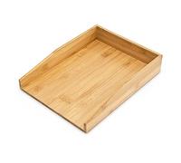 Relaxdays 4X Vaschetta Portadocumenti, Organizer per Scrivania, Porta Documenti Impilabile per Ufficio, Portalettere, Naturale
