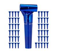 Relaxdays 500x Trombette da Festa, Set di Fischietti per Bambini, Compleanno, Carnevale, Party-Kit, Carta, Blu