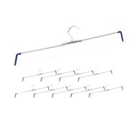 Relaxdays 50x Grucce per Pantaloni, Antiscivolo, per Gonne, Stampella a Spirale, Larghezza 30-50 cm, Argento/Blu