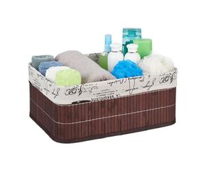 Relaxdays 5x Cesta di bambù con stampa