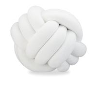 Relaxdays 5x cuscino a gomitolo bianco
