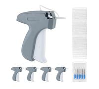 Relaxdays 5X Pistole Etichettatrice per Indumenti, Prezzatrice Sparafili con 25 Aghi di Riserva e 25000 Fili, Verde Bianco