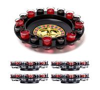 Relaxdays 5X Roulette Russe Alcoliche, con 80 Bicchierini, Gioco da Tavolo, Festa, Amici, Divertimento, Festa, Rosso Nero