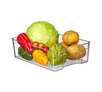 Relaxdays Lot de 5 rangements avec poignées Contenitore frigo Set di 5 organizzatore Cucina Cibo HLP 9 x 21,5 x 32 cm, Scatola con Maniglie, Vasca, Trasparente, 100% plastica, 9x21,5x32 cm