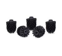 Relaxdays 5X Spazzole per Scopino da Bagno, Ciuffo di Ricambio Spazzolone WC, Filetto 9, 9,5 mm Diametro 8 cm, Nero