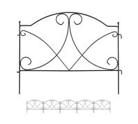 Relaxdays Recinzione per Aiuole, Set 6 Pannelli per Cortile e Giardino, Bordure Vintage, Ferro, H x L: 43 x 55 cm, Nero
