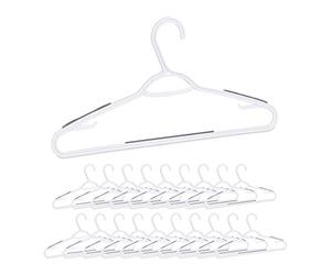 Relaxdays 60x Grucce Appendiabiti, Stampelle in Plastica, Asta per Pantaloni Gonne Cravatte, Antiscivolo, Bianche