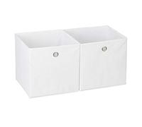 Relaxdays 6x Cestini Porta-Oggetti , Quadrati, per lo Scaffale, Scatole a Forma di Cubo, HxLxP: 30 x 30 x 30 cm, Bianco