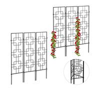 Relaxdays 6X Griglie per Piante Rampicanti, Pannelli da Piantare, 122 x 30,5 cm, Traliccio per Giardinaggio, Nero