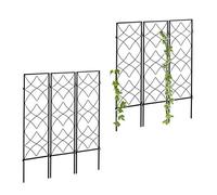 Relaxdays 6X Griglie per Rampicanti, Pannelli da Piantare per Piante, 122 x 31 cm, Traliccio Giardinaggio, Nero